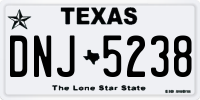 TX license plate DNJ5238