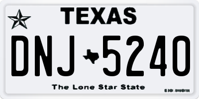 TX license plate DNJ5240