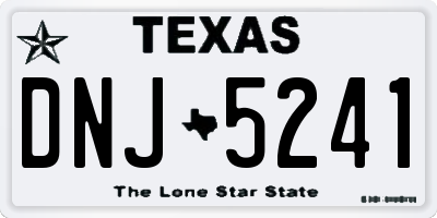 TX license plate DNJ5241