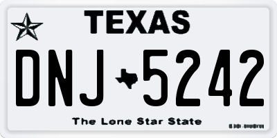 TX license plate DNJ5242
