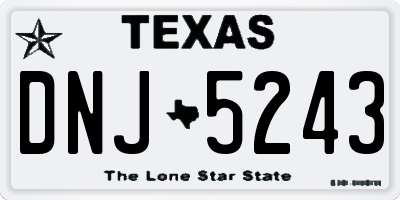 TX license plate DNJ5243