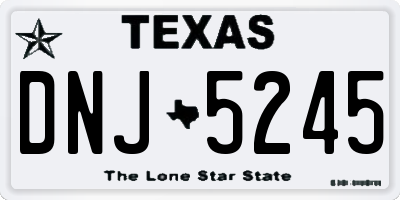 TX license plate DNJ5245
