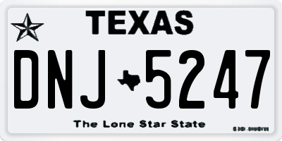 TX license plate DNJ5247
