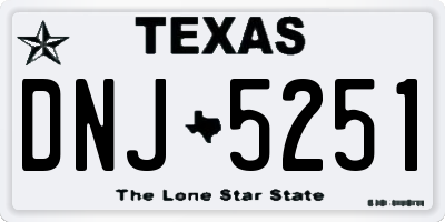 TX license plate DNJ5251