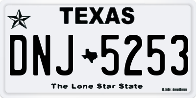 TX license plate DNJ5253