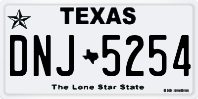 TX license plate DNJ5254