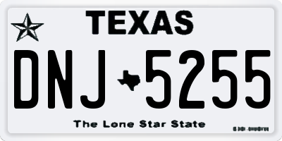 TX license plate DNJ5255
