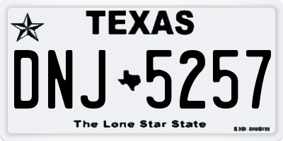 TX license plate DNJ5257
