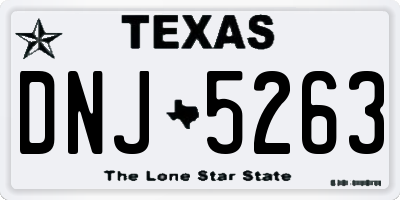 TX license plate DNJ5263