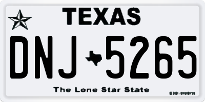 TX license plate DNJ5265