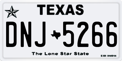 TX license plate DNJ5266