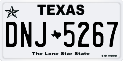 TX license plate DNJ5267