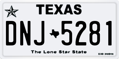 TX license plate DNJ5281