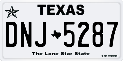TX license plate DNJ5287