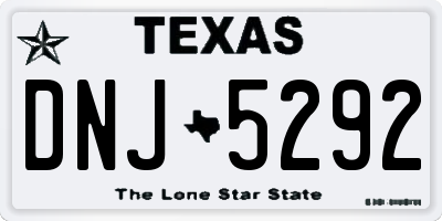 TX license plate DNJ5292