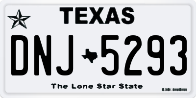 TX license plate DNJ5293