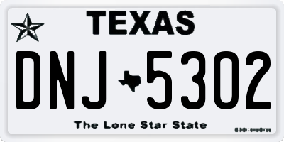 TX license plate DNJ5302