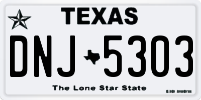 TX license plate DNJ5303