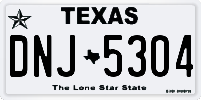 TX license plate DNJ5304