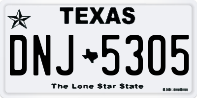 TX license plate DNJ5305