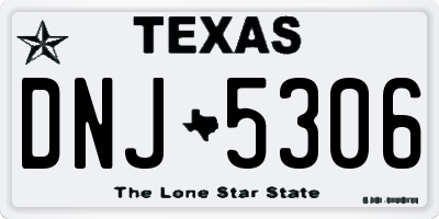 TX license plate DNJ5306