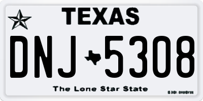 TX license plate DNJ5308