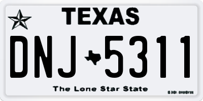 TX license plate DNJ5311