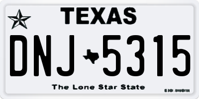 TX license plate DNJ5315