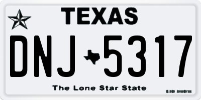 TX license plate DNJ5317
