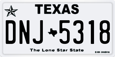 TX license plate DNJ5318