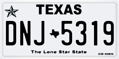 TX license plate DNJ5319
