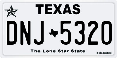 TX license plate DNJ5320