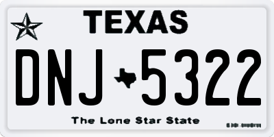 TX license plate DNJ5322