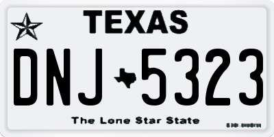 TX license plate DNJ5323