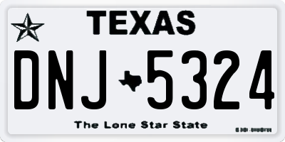 TX license plate DNJ5324