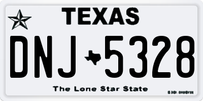 TX license plate DNJ5328