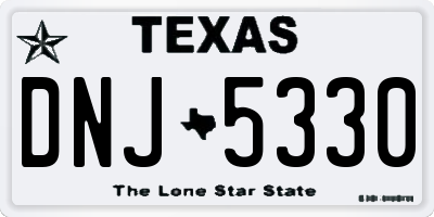 TX license plate DNJ5330
