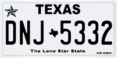 TX license plate DNJ5332