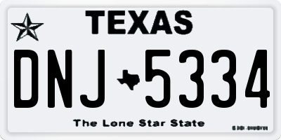 TX license plate DNJ5334