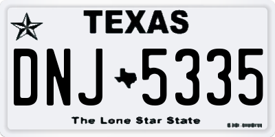 TX license plate DNJ5335