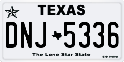 TX license plate DNJ5336