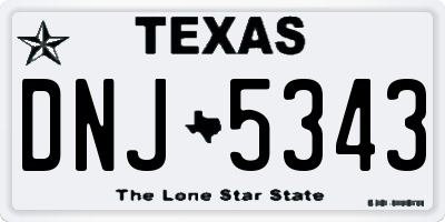 TX license plate DNJ5343