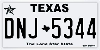TX license plate DNJ5344