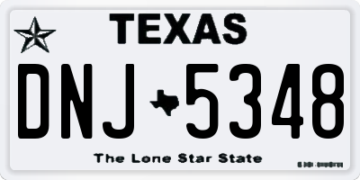 TX license plate DNJ5348