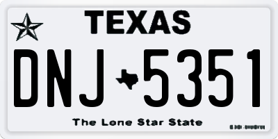 TX license plate DNJ5351
