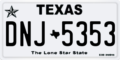 TX license plate DNJ5353
