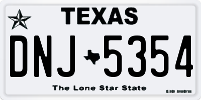 TX license plate DNJ5354