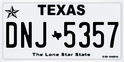 TX license plate DNJ5357