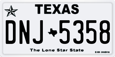 TX license plate DNJ5358