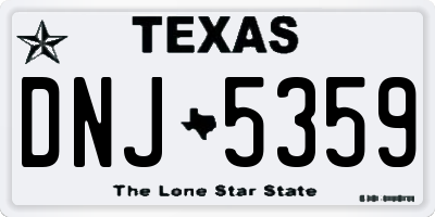 TX license plate DNJ5359